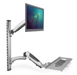 Digitus Arbeitsplatz (Monitor, Tastatur) Wandmontage 27 Zoll, 6 kg, VESA 75x75, 100x100, silber