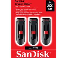 SanDisk Glide USB-Stick 32 GB, 3-Pack