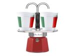 Bialetti Mini Express - Espressokocher-Set - rot + 2 Becher in Italia-Design