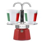 Bialetti Mini Express - Espressokocher-Set - rot + 2 Becher in Italia-Design