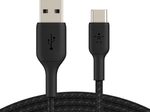 Belkin BoostCharge geflochtenes 2 m USB-C/USB-A Kabel, schwarz