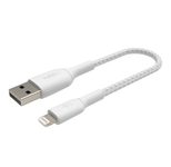 Belkin BoostCharge geflochtenes 15 cm Lightning/USB-A Kabel, weiß