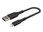 Belkin BoostCharge geflochtenes 15 cm Lightning/USB-A Kabel, schwarz