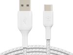 Belkin BoostCharge geflochtenes 2 m USB-C/USB-A Kabel, weiß