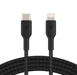 Belkin BoostCharge geflochtenes 1 m USB-C/Lighting Kabel, schwarz
