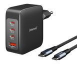Intenso W140A3C + C520C USB-C Kabel GaN-Ladeadapter schwarz, 140 Watt