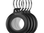 Belkin wasserfester Secure Holder mit Schlüsselanhänger für Apple AirTag, schwarz (4er Pack)