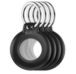 Belkin wasserfester Secure Holder mit Schlüsselanhänger für Apple AirTag, schwarz (4er Pack)