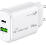 MediaRange GaN Ladeadapter 25W weiß