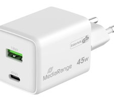 MediaRange GaN Ladeadapter 45W weiß