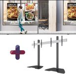 LG 2x 49XS2E-B Digital Signage Schaufenster Displays 124,5cm 49 Zoll + Neomounts NMPRO-S21 Dual Standfuß