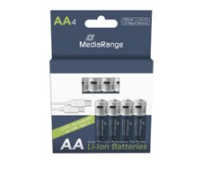 MediaRange USB-Akkus mit Ladekabel Mignon AA 1400 mAh, 4 St.