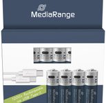 MediaRange USB-Akkus mit Ladekabel Mignon AA 1400 mAh, 4 St.