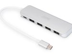 Digitus 4-Port USB-C HUB + PD 4x USB 3.0, 1x PD Aufladung, Silber