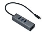 I-TEC USB-C Metal 3-Port Hub mit Gigabit Ethernet Adapter