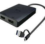 I-TEC USB-A/USB-C Dual 4K HDMI Video Adapter