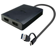 I-TEC USB-A/USB-C Dual 4K HDMI Video Adapter