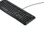 Logitech K120 Corded Keyboard Tastatur Büro USB QWERTY US International Schwarz
