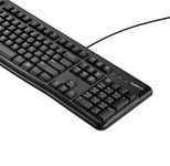 Logitech K120 Corded Keyboard Tastatur Büro USB QWERTY US International Schwarz