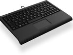 KeySonic ACK-3410 kabelgebundene Mini Tastatur mit Smart-Touchpad - QWERTZ DE - schwarz
