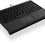KeySonic ACK-3410 kabelgebundene Mini Tastatur mit Smart-Touchpad - QWERTZ DE - schwarz