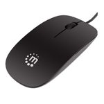 Manhattan Optische Slim kabelgebundene Maus, schwarz