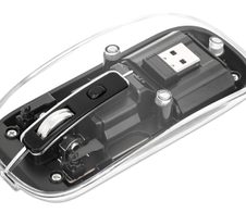 Manhattan kabellose Maus - durchsichtig, klar, Schwarz