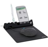 InLine Multifunktions-Mauspad mit Handy und Stifthalter, schwarz, faltbar
