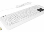 KeySonic KSK-6231INEL kabelgebundene Hygienetastatur mit Touchpad - QWERTZ DE - weiß