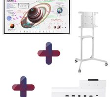 Samsung Flip Pro WM55B Flipchart 138,7 cm 55 Zoll + Peerless TRVT-FLIP2 mobiler Rollwagen + Samsung Flip Pro Tray CY-TF65BBC Anschlussbox