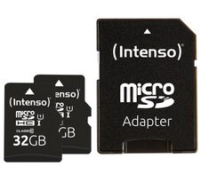 Intenso Doppelpack microSDHC - 32 GB, inkl. SD-Adapter