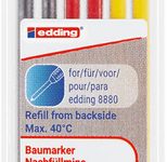 edding 8881 Ersatzminen für Tieflochmarker-Bleistift 2x graphit, 2x rot, 2x gelb