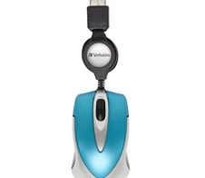 Verbatim Go Mini  Optical Travel kabelgebundene Maus - Caribbean Blue