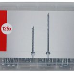 fischer Holzschrauben-Sortiment Mini FixTainer PowerFast II - BC 125-teilig