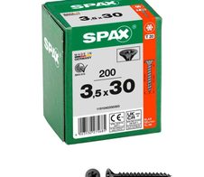 SPAX® Universalschrauben T20 3,5x30 schwarz 200 St.