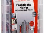 fischer Praktische Helfer - Outdoor/Feuchtraum Dübel- und Schrauben-Sortiment 130 Stück