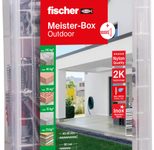 fischer Praktische Helfer - Outdoor/Feuchtraum Dübel- und Schrauben-Sortiment 130 Stück