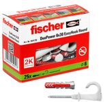 fischer EasyHook Round - DuoPower 6x30 Dübel mit Schrauben 25 Stück