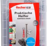 fischer Praktische Helfer - Garten Dübel- und Schrauben-Sortiment 71 Stück