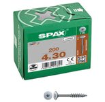 SPAX® Möbelverbindungsschrauben T20 Flachrückwandkopf 4 x 30 mm