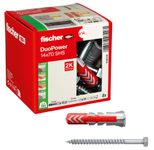 fischer DuoPower 14x70 S Dübel mit Schrauben 14 x 70 mm, 8 Stück