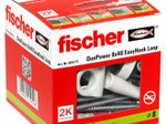 fischer EasyHook Loop - DuoPower 8x40 Dübel mit Schrauben 25 Stück