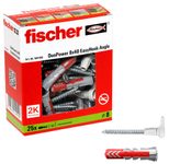 fischer EasyHook Angle - DuoPower 8x40 Dübel mit Schrauben 25 Stück