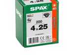 SPAX® Universalschrauben T20 4,0x25 schwarz 200 St.
