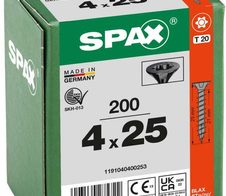SPAX® Universalschrauben T20 4,0x25 schwarz 200 St.