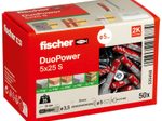 fischer DuoPower 5x25 S Dübel mit Schrauben 5 x 25 mm, 50 Stück
