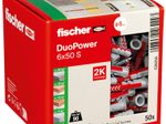 fischer DuoPower 6x50 S Dübel mit Schrauben 6 x 50 mm, 50 Stück