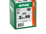 SPAX® Universalschrauben T20 3,5x16 schwarz 200 St.