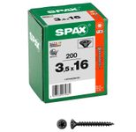 SPAX® Universalschrauben T20 3,5x16 schwarz 200 St.