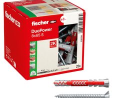 fischer DuoPower 8x65 S Dübel mit Schrauben 8 x 65 mm, 25 Stück
